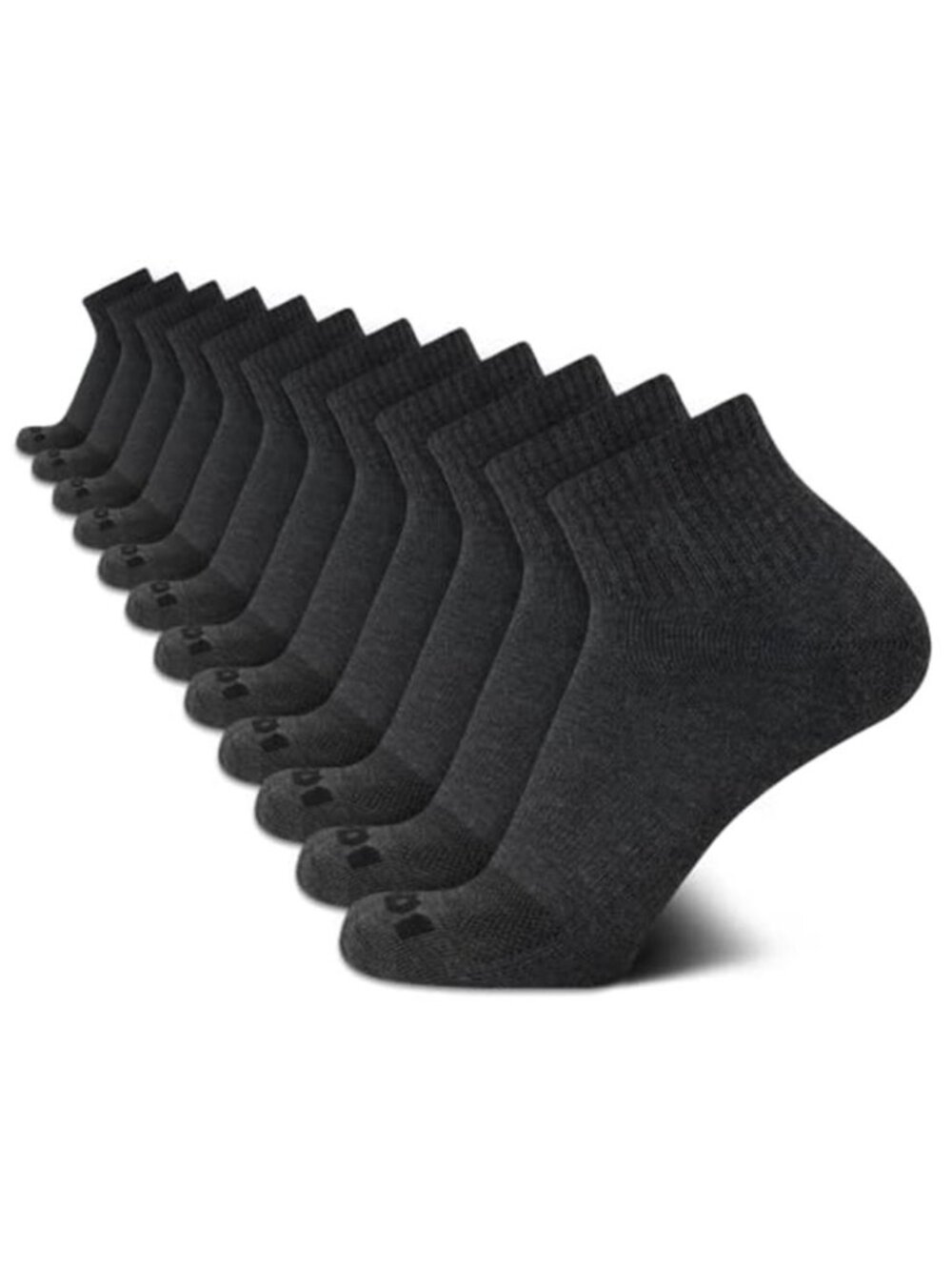 Mens Athletic Ankle Socks 12 Pack Moisture Wicking Cushioned Quarter Running Gym